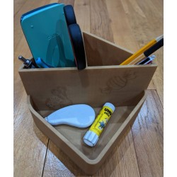 Pot à crayon personnalisable en PLA-bois - face