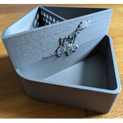 Pot à crayon Massey Ferguson - face personnalisable gris