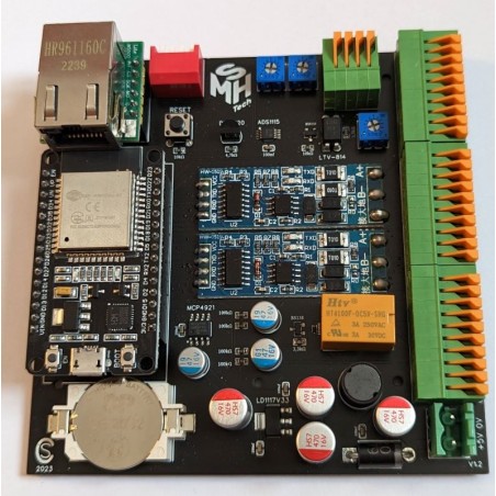 Carte électronique de développement - Arduino ESP32 2xModbus Teleinfo - face avant