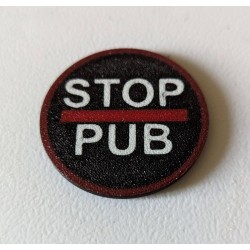 Stop Pub blanc-noir 40mm - couleur personnalisable